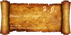 Havel József névjegykártya